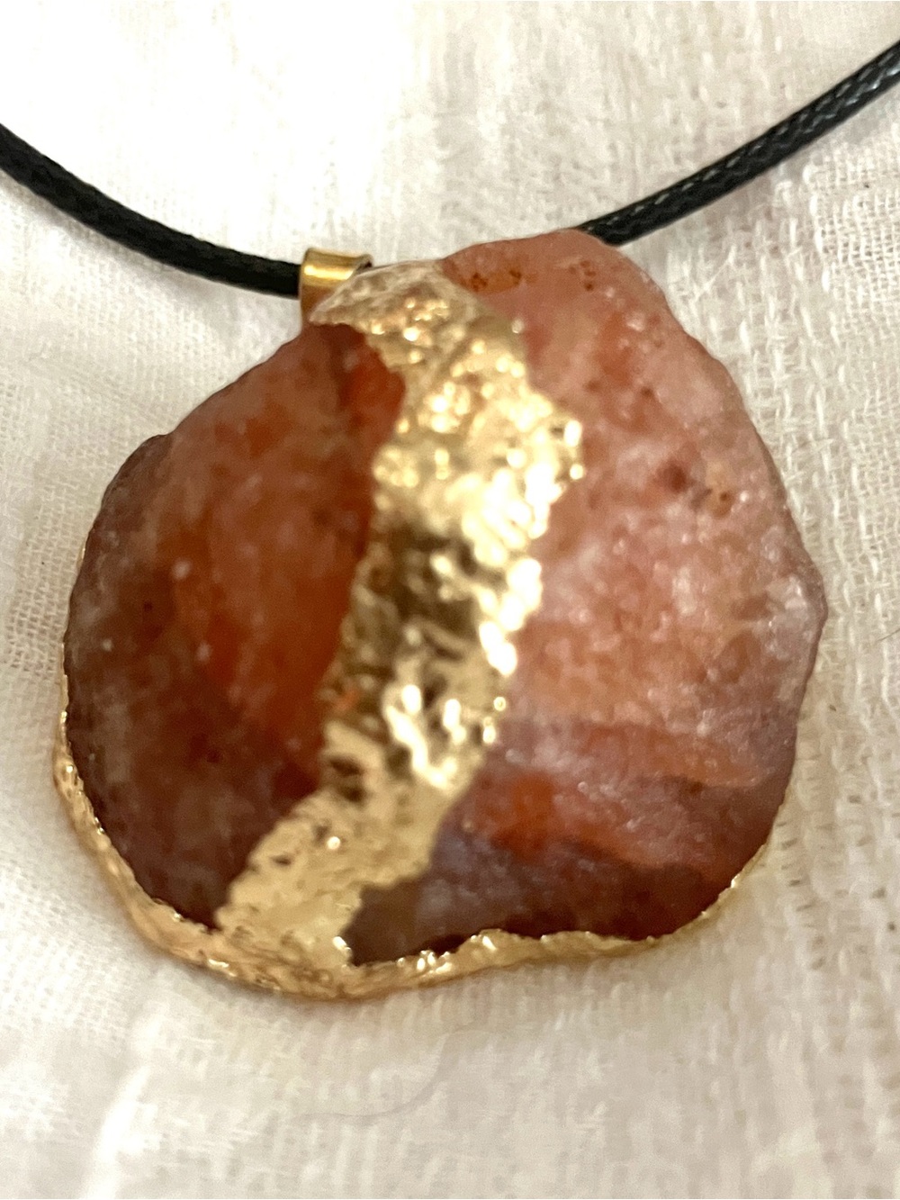 Raw Carnelian Agate Pendant Necklace 🧡